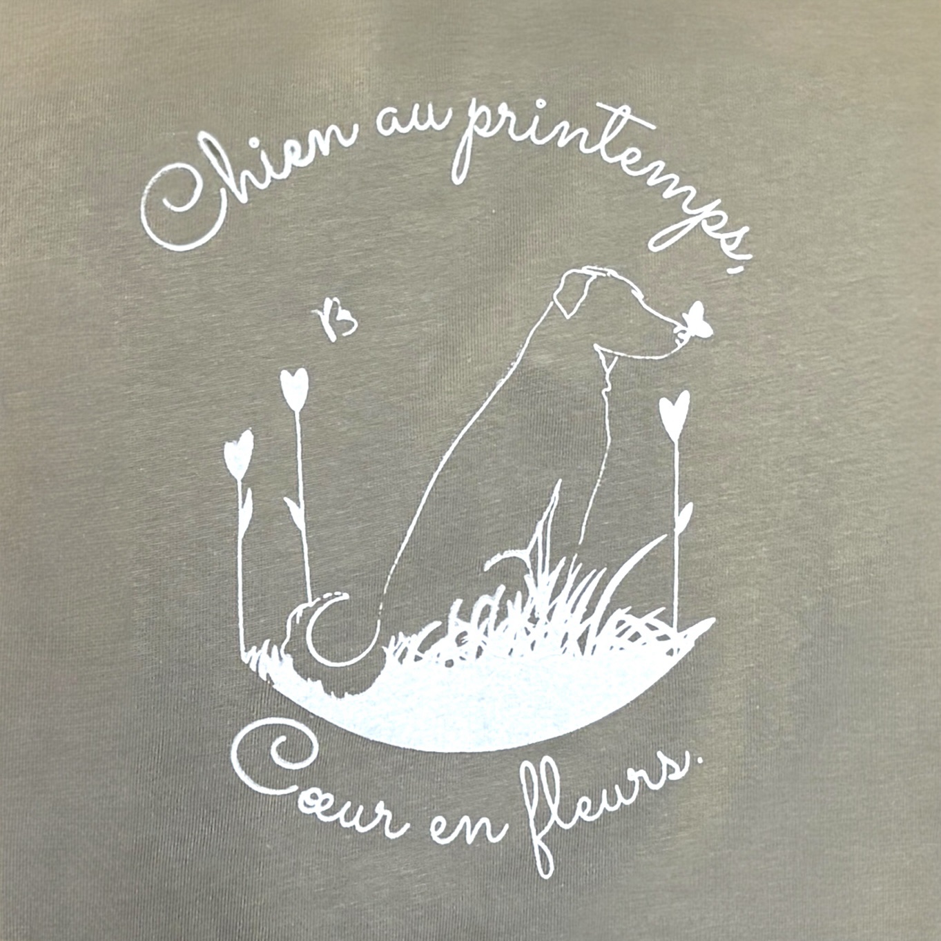 Coeur en Fleurs - Chien - T-shirt