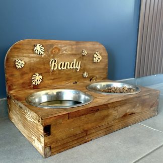 Support gamelle bois